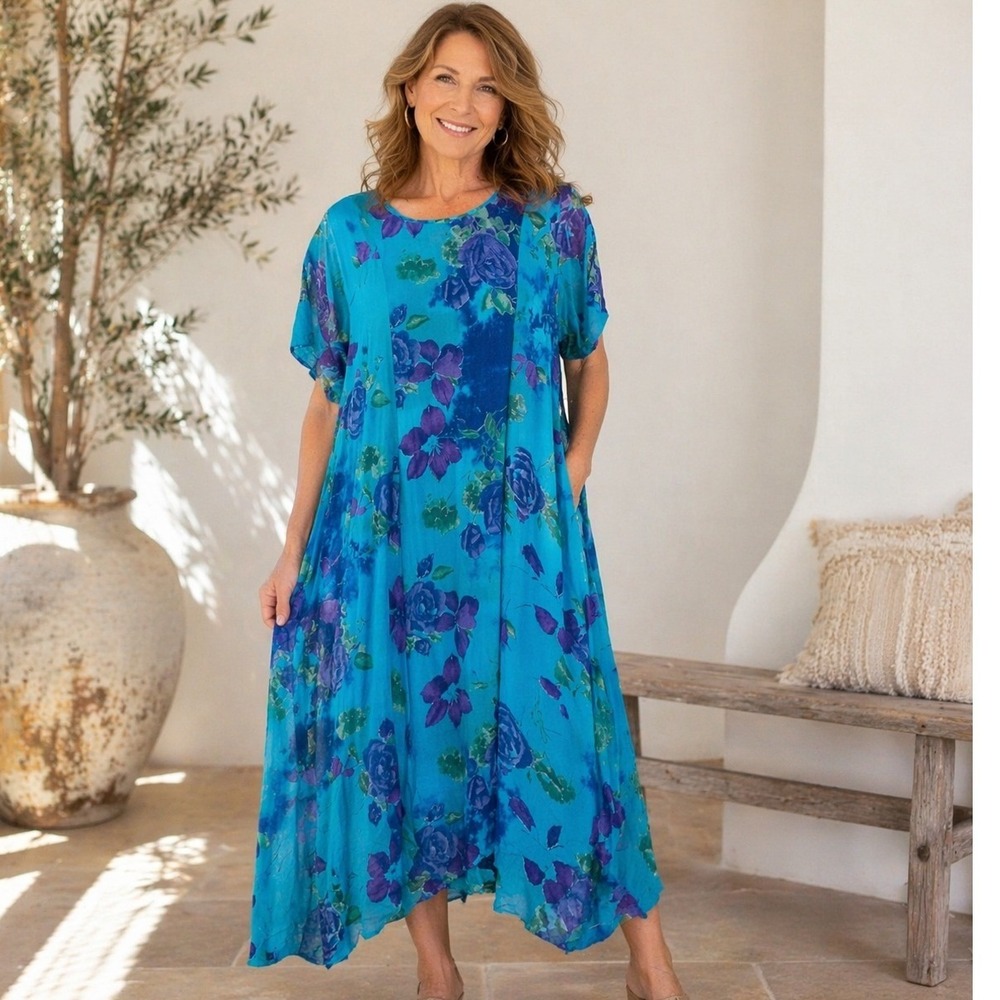 Vintage NWT Phool Dress 3X Floral Layered  Boho Lagenlook Art to Wear India